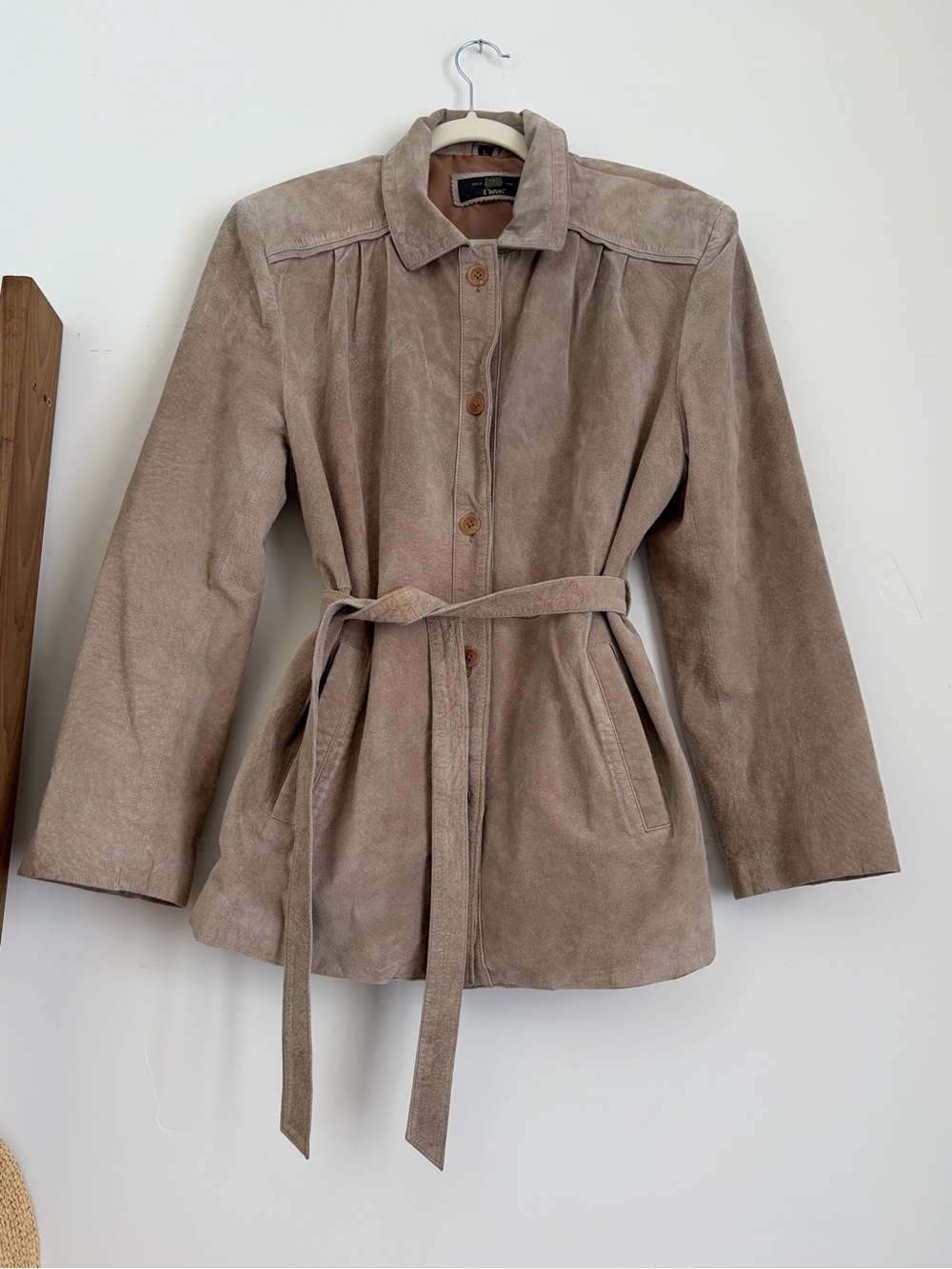 Vintage Orvis Belted Suede Leather Jacket - Size L